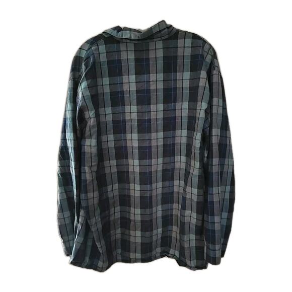 Pendleton Blue Green Plaid Pocket Long Sleeve Button Down Shirt Men's Size Large - Picture 2 of 4